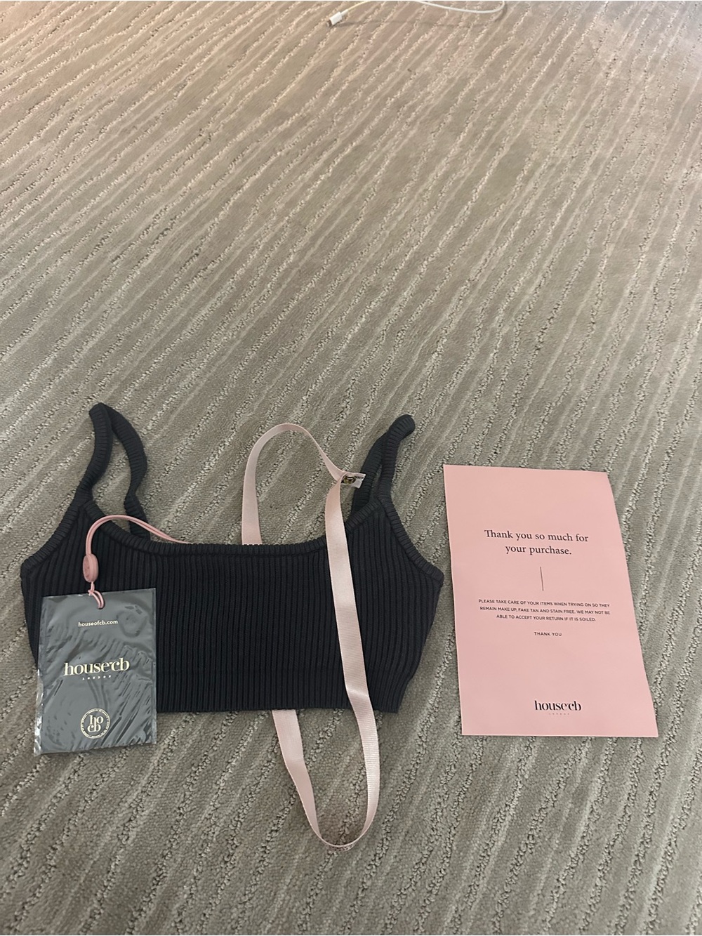 NWT House of CB ribbed bra size small